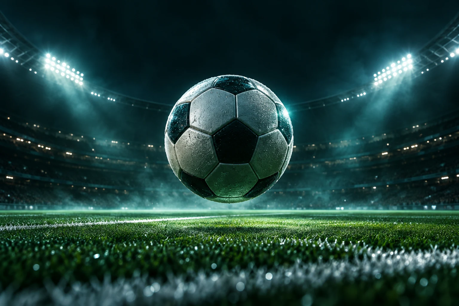 Ilustración conceptual de fútbol y estadio